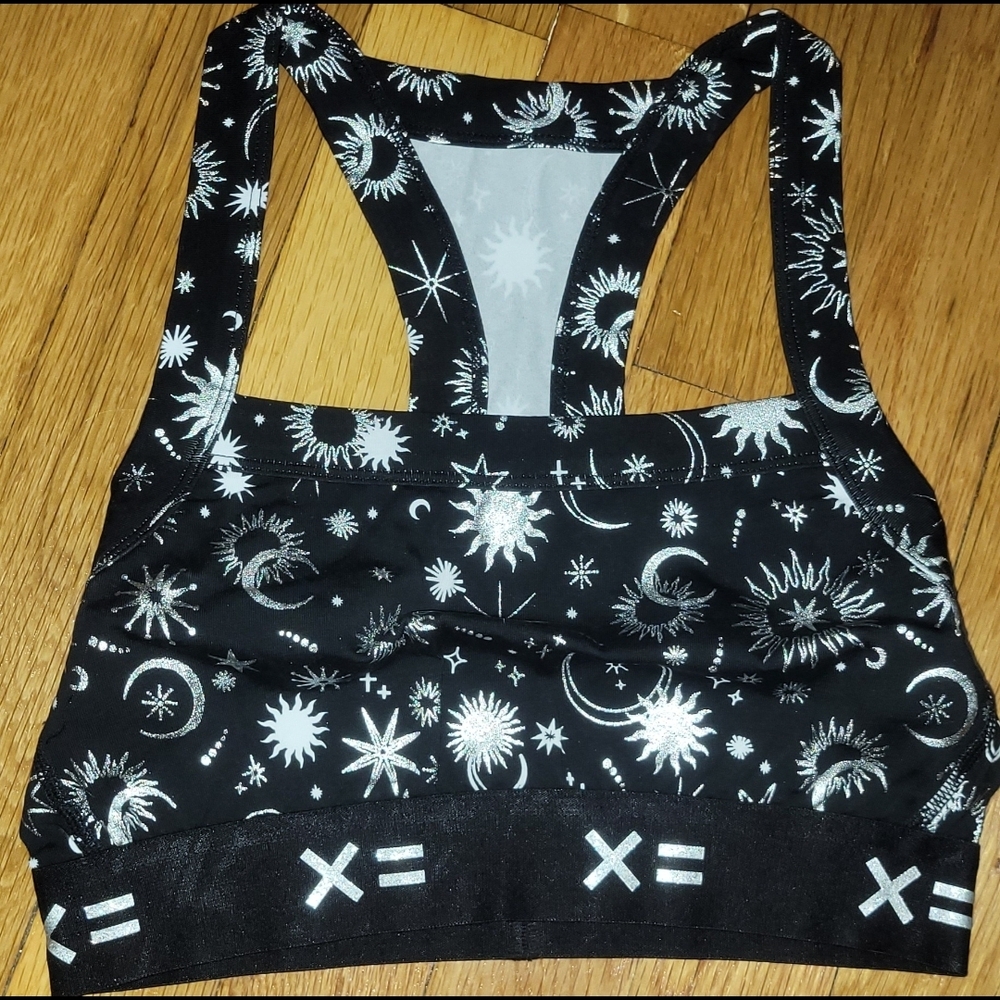 TomboyX Black and White Celestial Print Bra